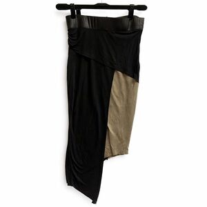 Helmut Lang Asymmetrical Wrap Skirt Faux Leather Waist M